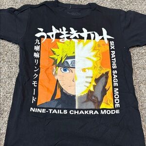 Naruto Graphic Nine-Tails Chakra Mode Short Sleeve Tee - Black